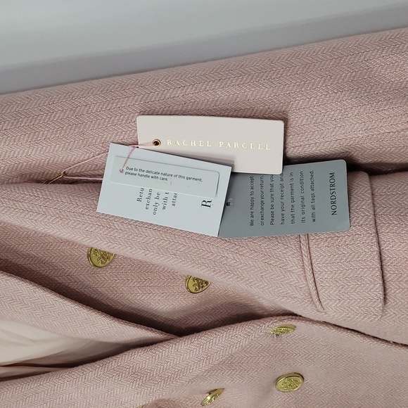 Rachel Parcell Pink and White Herringbone Tweed Jacket - Picture 16 of 16